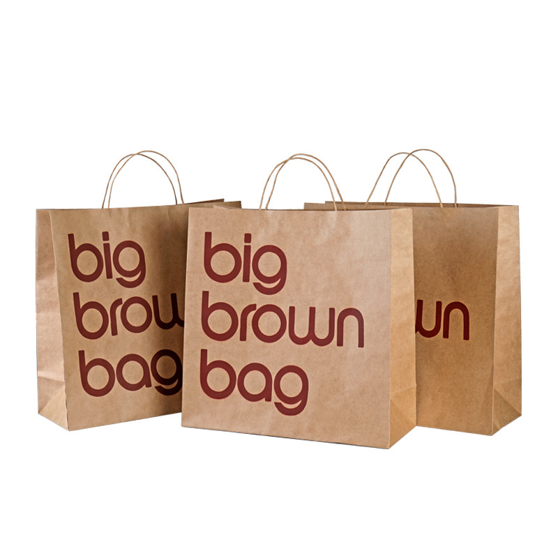 Large Shopping Packaging Kraft Paper Bag/personalized Packaging Kraft Paper Bag For Shopping