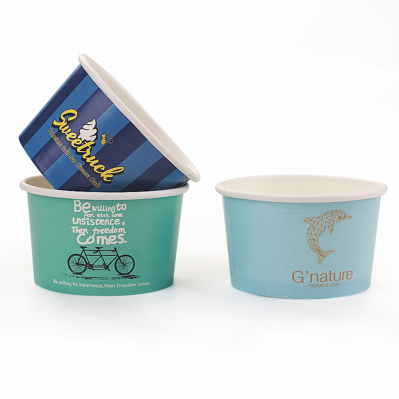 Frozen yogurt cup with logo printed  Factory frozen yogurt cup/paper/lids/spoon