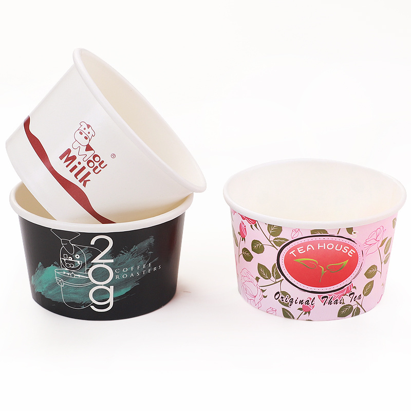 Frozen yogurt cup with logo printed  Factory frozen yogurt cup/paper/lids/spoon