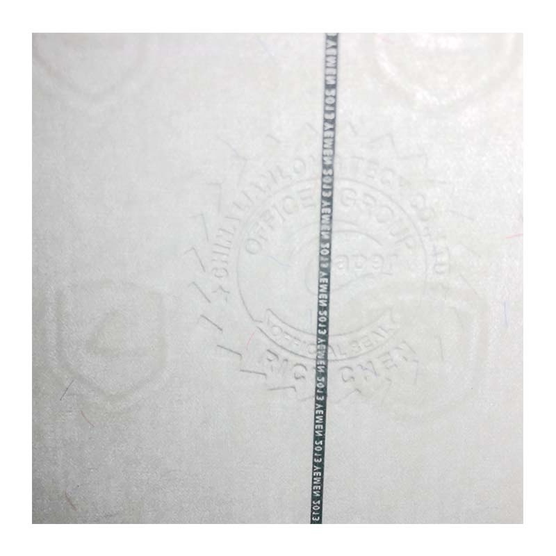 High quality 90gms 75% cotton 25% LINEN watermark security line paper