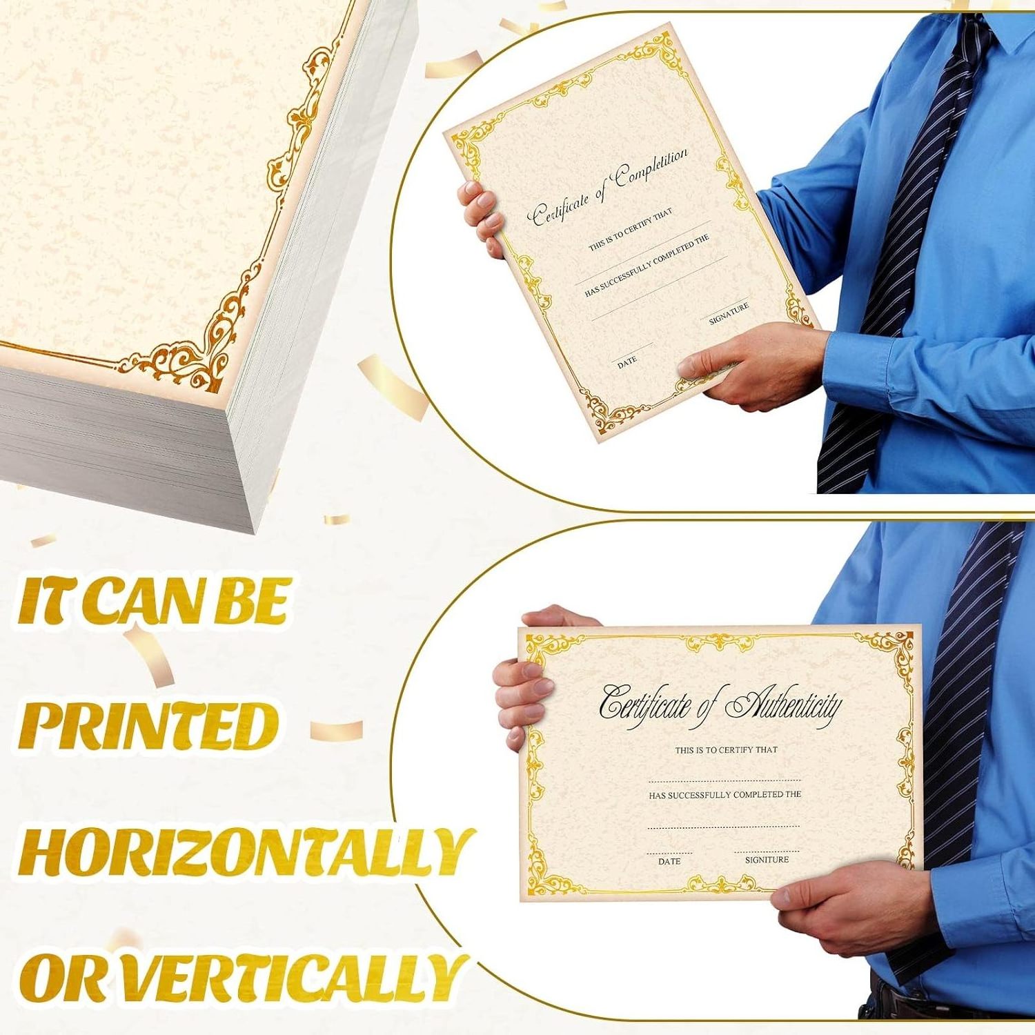 A5 Blank Certificate Document Bond Paper Secured Of Authenticity Folder/Holder For Documents Appreciation With Logo