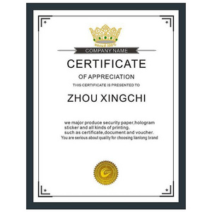 GDLEGEND Custom Certificate Security Paper Hot Stamping Printing Certificate Of Authenticity Watermark Paper Embossed Certificat