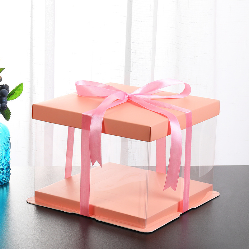 Multiple cute design pink cake takeaway boxes wholesale cake box