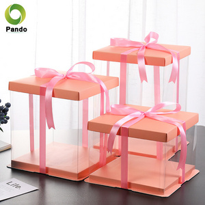 Multiple cute design pink cake takeaway boxes wholesale cake box