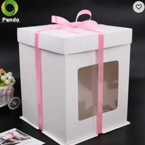 White Square Cheap Surprise Birthday Party Wedding Paper Cake Boxes For Cakes Wholesale