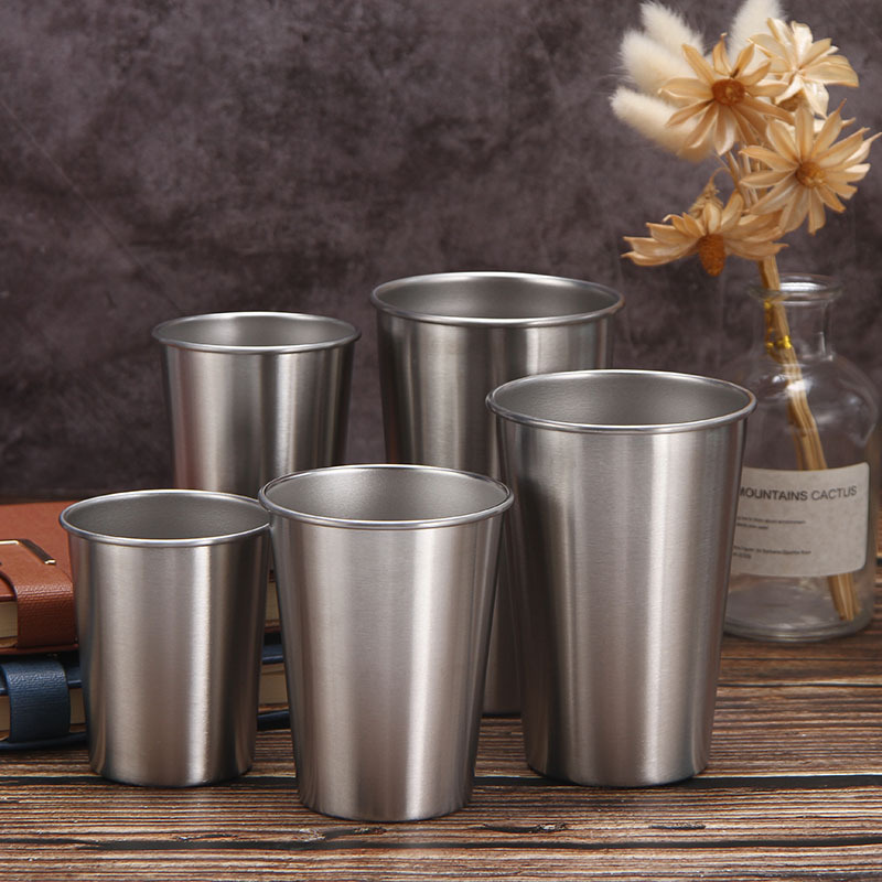 500Ml 16Oz Stainless Steel Cups Shatterproof Pint Drinking Cups Metal Drinking Glasses Picnic Cups