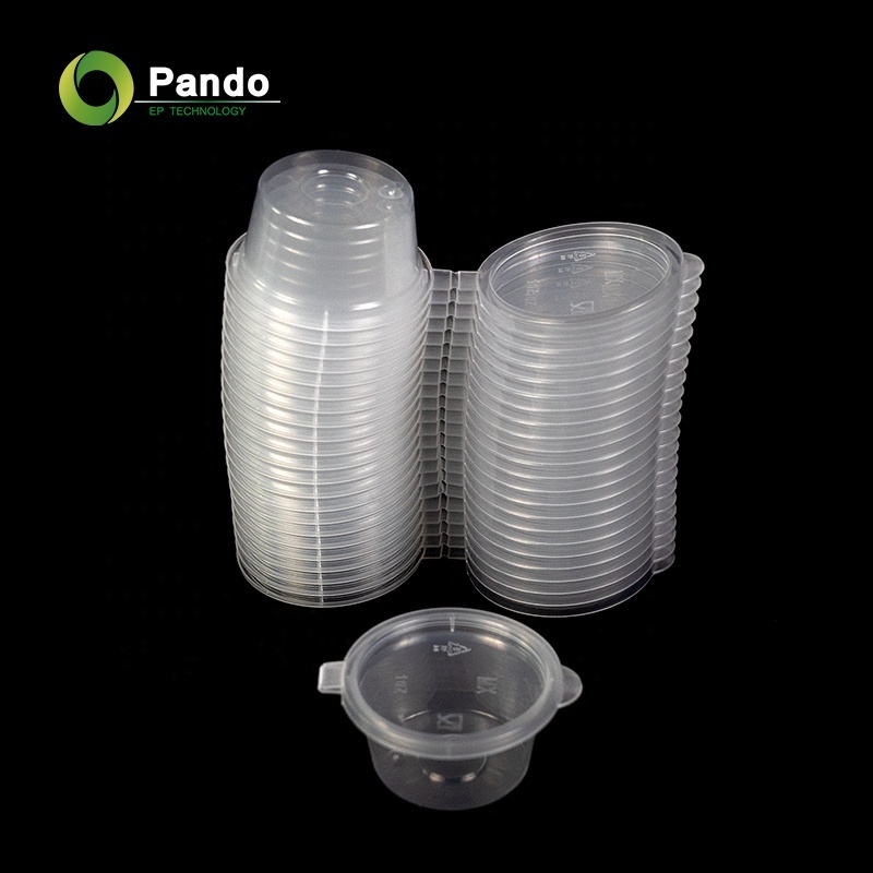 Wholesale 1oz 2oz 3oz 4oz Plastic Containers Square Shape Disposable PP Plastic Dipping Sauce Cup with Hinged Lid