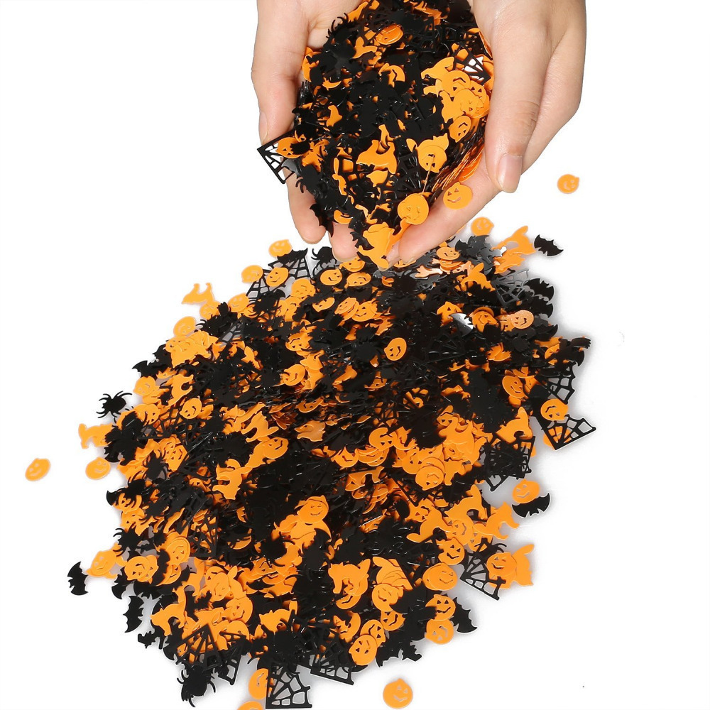 EASTTERN 15g Halloween Theme Bat Spider Pumpkin Party Decoration Chunky Bulk Glitter Holiday Powder Plastic Table Confetti