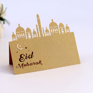 EASTTERNEid Ramadan Greeting Table Card With Envelope Sticker Print Logo Blank Moon Stars Invitation Note Cards in Bulk