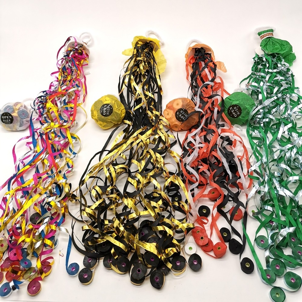 EASTTERN Hand Hold Streamer Popper Colorful Spider Party Streamers Throw Confetti Hand Throw Streamer