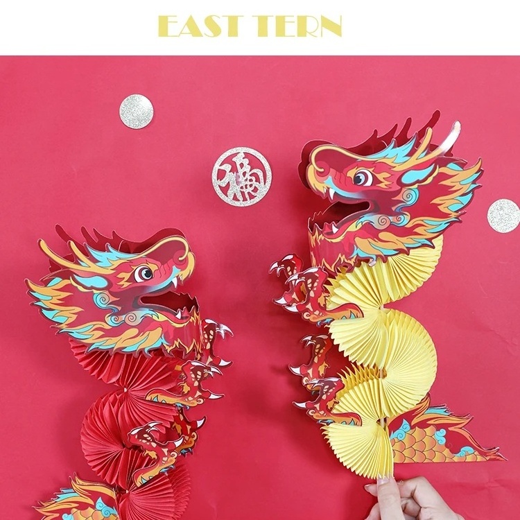 EASTTERN Chinese Traditional Dragon Paper Toys Chinese Festival Gift Craft Paper Dragon For Kids party decoration