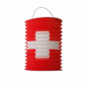 Wholesale Chinese Traditional Cylinder Shaped Collapsible Paper Lanterns Swiss Lantern Halloween Lantern 15CM