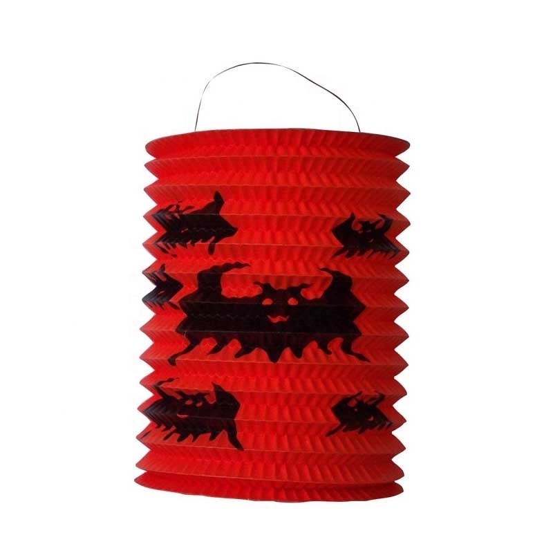 Wholesale Chinese Traditional Cylinder Shaped Collapsible Paper Lanterns Swiss Lantern Halloween Lantern 15CM