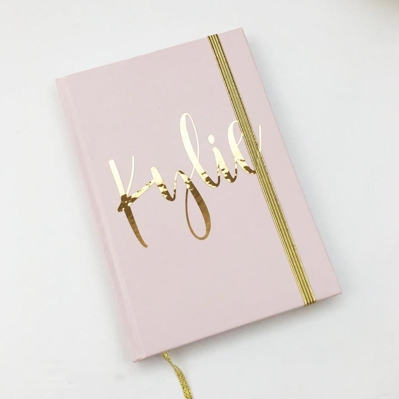 Custom Printing Available 8.5*5.5 Inches Metallic Journal Notebook with Lines