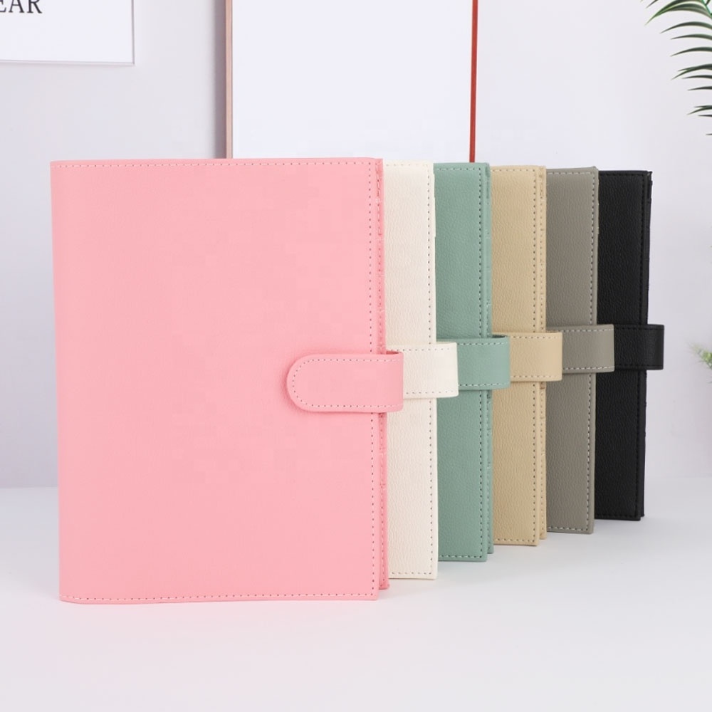 Hongbo Etsy FB TK Top Selling 35MM 6 Ring A5 Litchi Leather A5 Cash Budget Binder Planner as Document Holder / Daily Planner