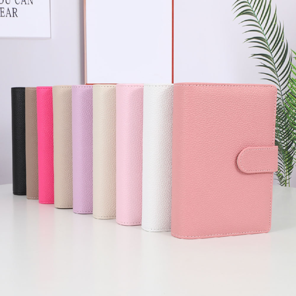 Hongbo Best Seller 9 Colored A6 Pebble Leather Budget Binder with 6 Gold Rings as Cash Savings Binder Wallets / Card Binders