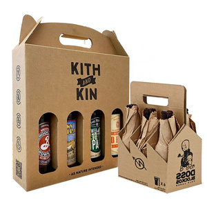 Custom 6 Dividers Bottle Wine Corrugated Cardboard Carton Shipping Boxes Corrugated Board Beer Packaging Box Customized