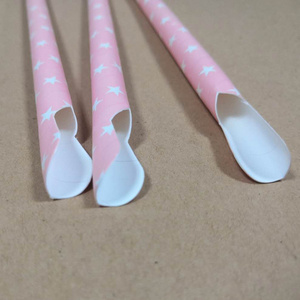 High Quality  6mm Sand Ice Scoop Spoon Paper Straws for Smoothie