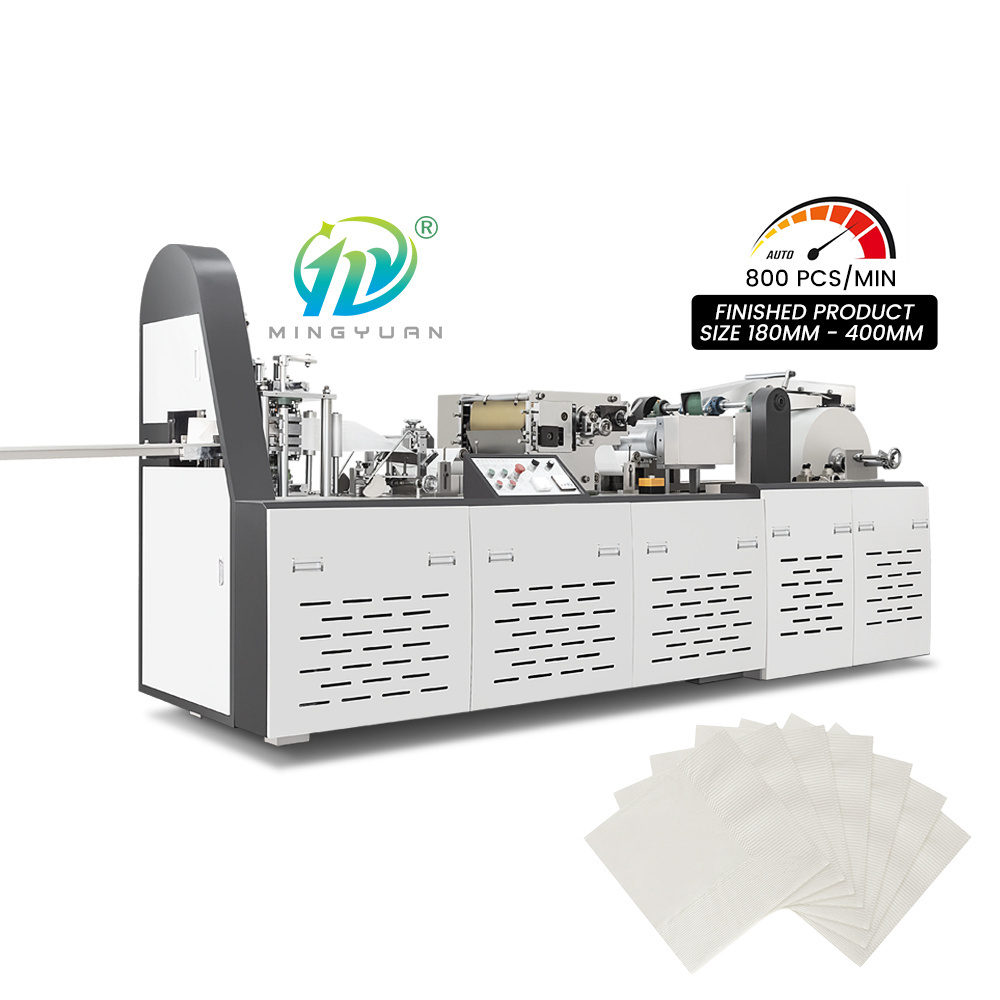 Fully automatic high speed color printing folding restaurant paper napkin tissue machine 7kw