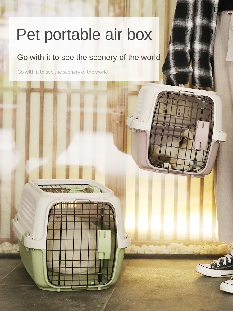 Hot Sale Durable Airline Approved Pet Carry Cage Travel Outdoors Pet Carrier Bag Portable Cat Dog Plastic House Pet Cages