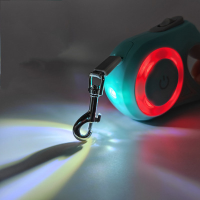 New arrivals outdoor training  LED Light flashlight automatic retractable dog leash light for walking dog