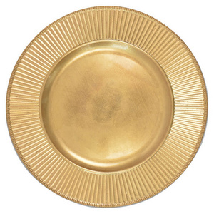 13inch Round Plastic Wedding Party Restaurant Decorative Plate Under Plate Gold Charger Plates