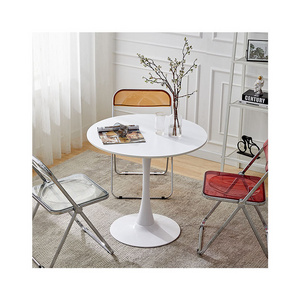 Elegant Simple Metal Fancy Modern Dinning Room Table Household Round Small Marble Coffee Table