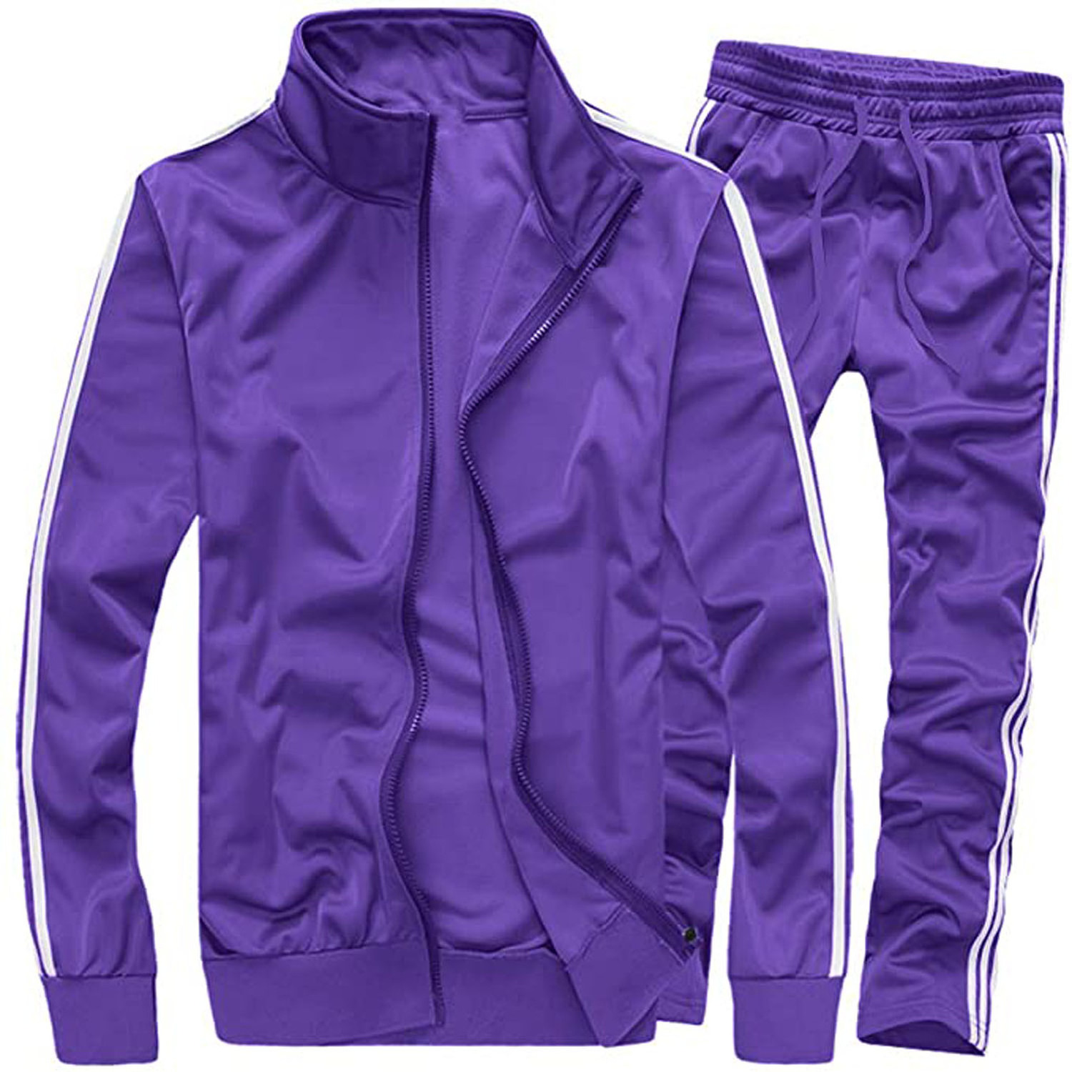 PA Purple Long Sleeve Jacket With Custom Pant Tracksuit, Polyester Fleece Tracksuit Wth Customized Logo OWM