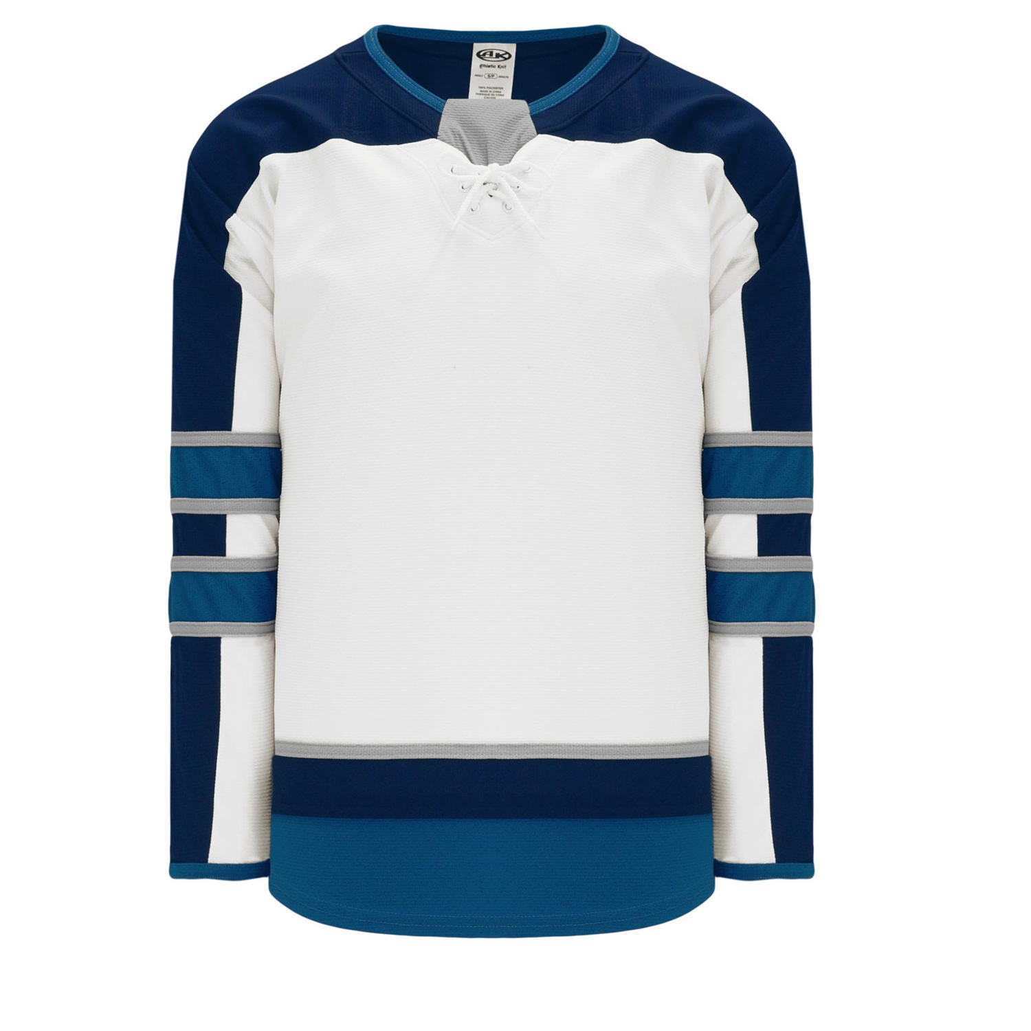 Men customize wholesale branded OEM Blue & White Panel Embroidery Logo Tackle Twill V Neck Sublimation OEM Ice Hockey Jersey