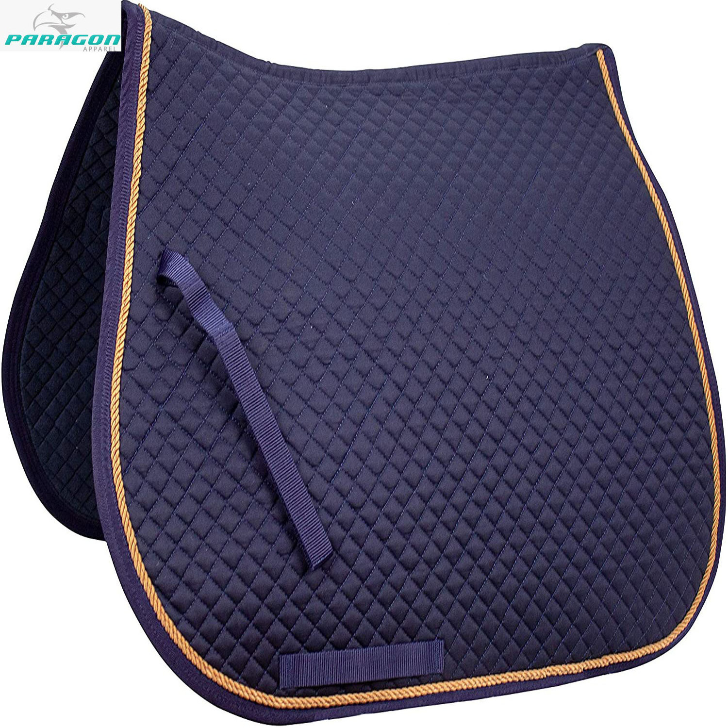 Square Quilted Cotton Comfort English Saddle Pad, Equestrian Saddle Pad for Horse Riding, Show, Jumping, Performance