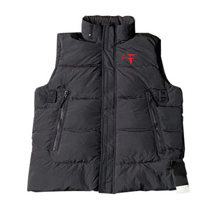 Custom 100% Nylon men down padding bubble puffer down jacket/with detachable drawstring high quality Puffer Vest