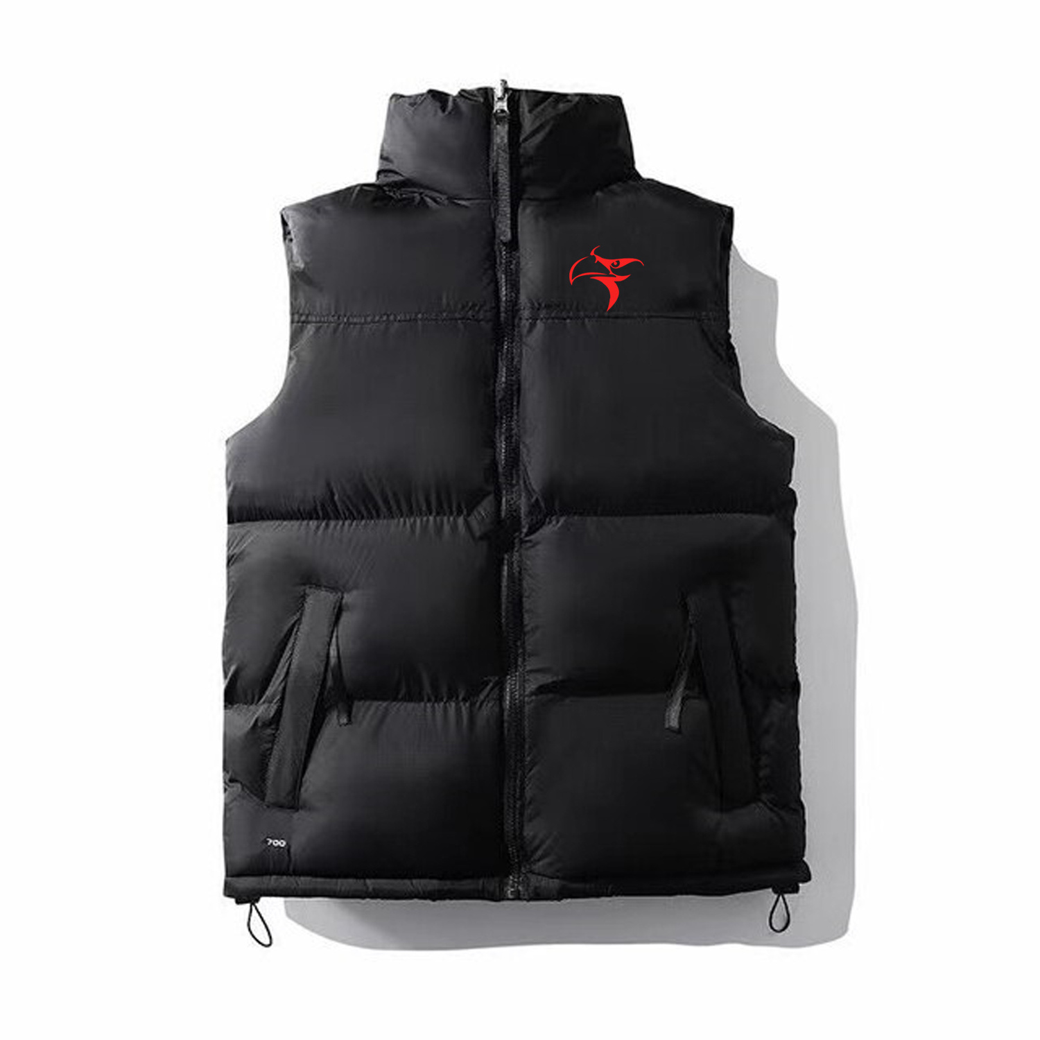 Custom 100% Nylon men down padding bubble puffer down jacket/with detachable drawstring high quality Puffer Vest