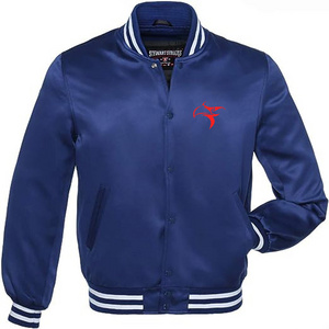 2024 Wholesale Cheap Custom Baseball Varsity Jacket / Manufacturer Custom Logo winter wear satin Wool varsity jacket