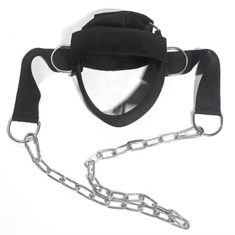 Vigor gower gear Weight Lifting Fitness Belt Chain Strap Weightlifting Head Neck Harness