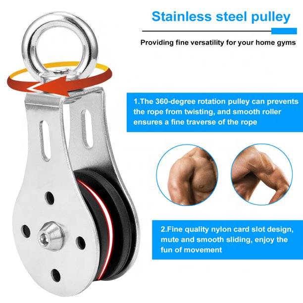 Fitness Adjustable Pulley Cable System Strength Training Attachment Machine Diy Home Gym Equipment