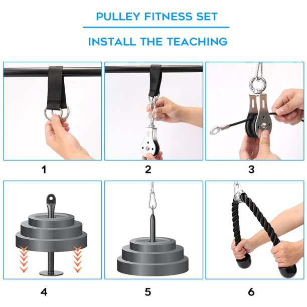 Fitness Adjustable Pulley Cable System Strength Training Attachment Machine Diy Home Gym Equipment