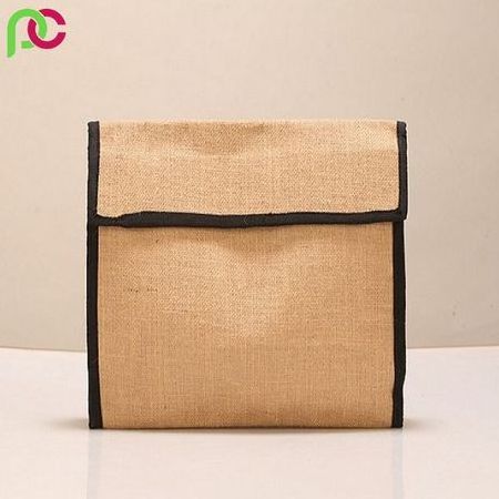 Low MOQ price Pure Square Style jute Document Notebook Storage Bag Portfolio Smart Hanging File Folder