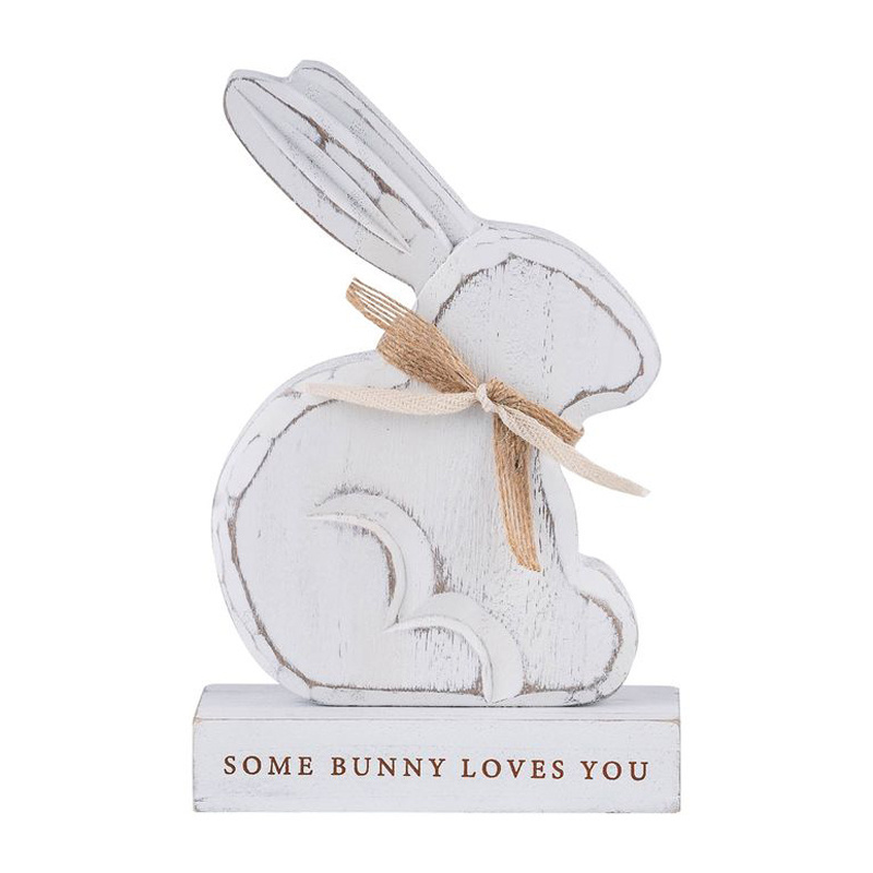 Set of 3 Wooden Each Bunny is Stained Brown and White Chalk Paint It is then lightly distressed for a more Rustic Look Handmade