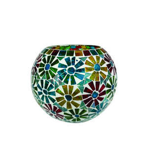 Glass Votive Multi Colour Mosaic Modern Style Crystal Candle Holder Candle Jar And Glass Candle Holder In Bulk Customization