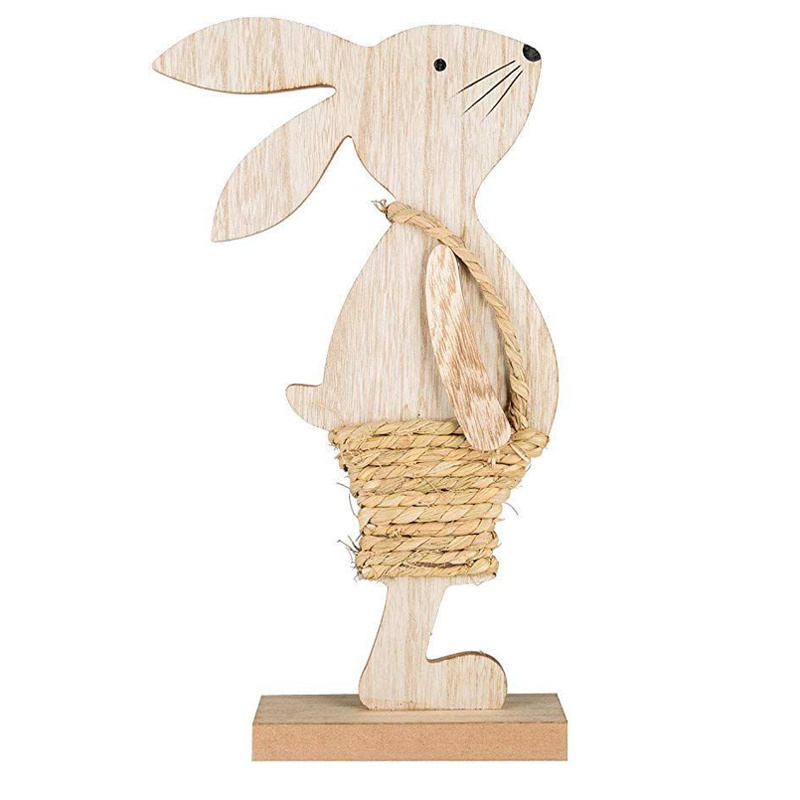 The Wooden Bunny Natural Colour Standing Chunky Bunny is an Easter themed Shelf Sitter that looks great displayed rounded edges