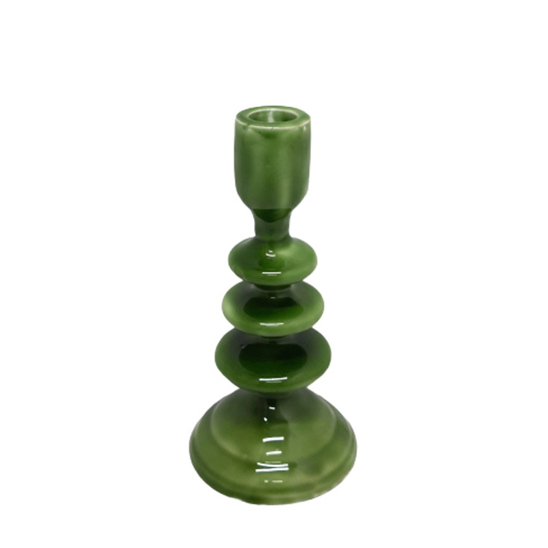 Handmade Candle Stand Green Enamel Candle Holder metal decorative for home decor office use