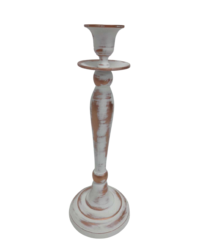 Antique Decoration Aluminium Candle Stand White W/Copper Antique Candle Holder For Home Decoration Handmade