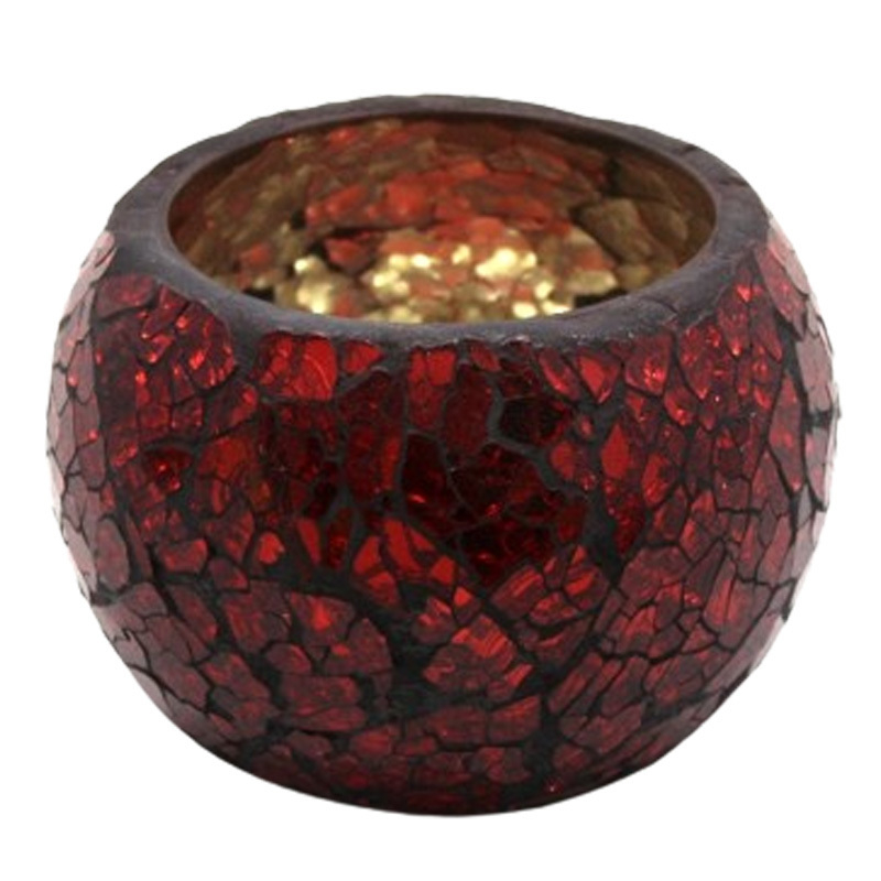 High End Glass Votive Red Star Mosaic Christmas Wedding Decoration Tea Light Holder Candle Stick Lanterns Bulk Handicrafts Gifts