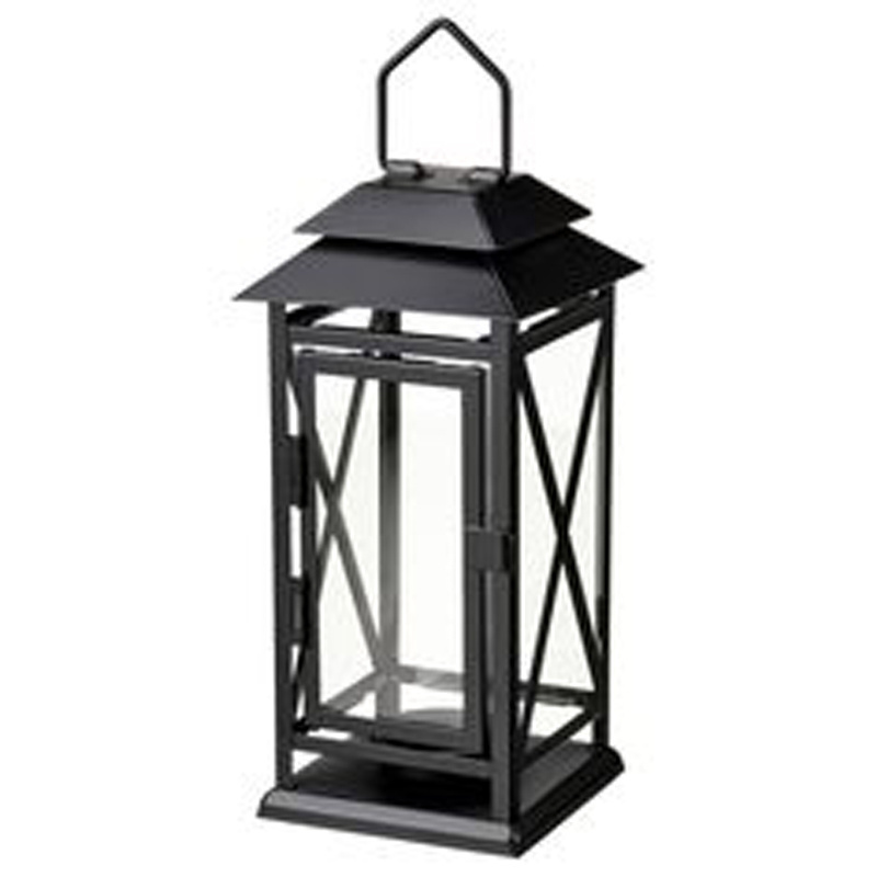 Newest Iron Lantern Black Glass European Halloween Centre Piece Lighting Lamp Decoration Spooky Party Supply Scary Graveyard