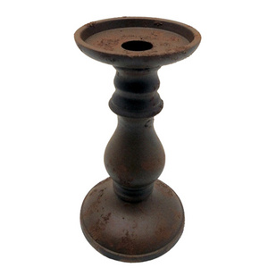 Metal Decorative Aluminum Candle Pillar Holder 3D Rust Brown Color Candle Stand For Living Room & Wedding Decor