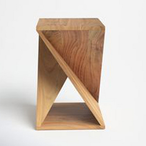 Top Rated Square Side Table Natural Wood Half Triangle Design Storage Shelves European Gifting Accessories Napkin Holder Crafted