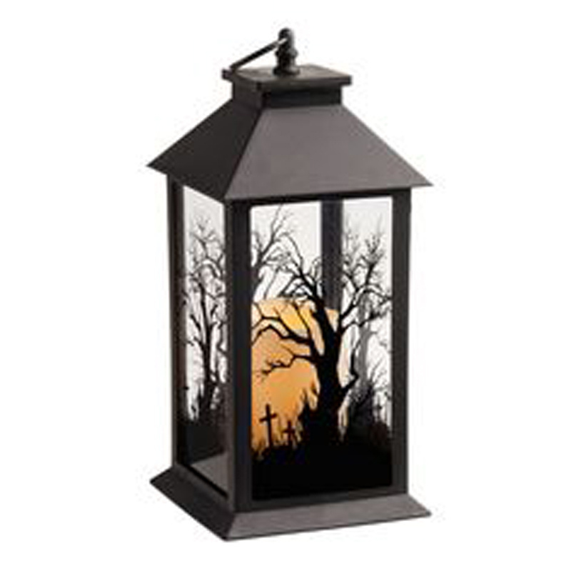 New Style Metal Cross Design Lantern on Glass European Halloween Graveyard Spooky Party Supply Scary Decoration Festival