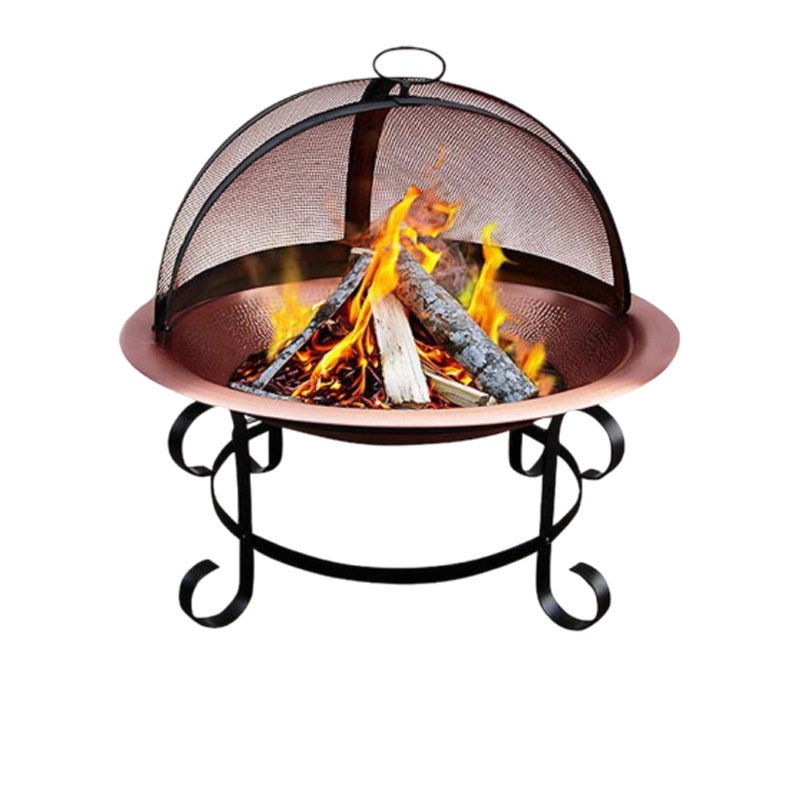 The Round Footed Copper Fire Pit Metal Frame Usage for Garden Outdoor Designed to Contain Burning Camping Fire Pit Trending Sale