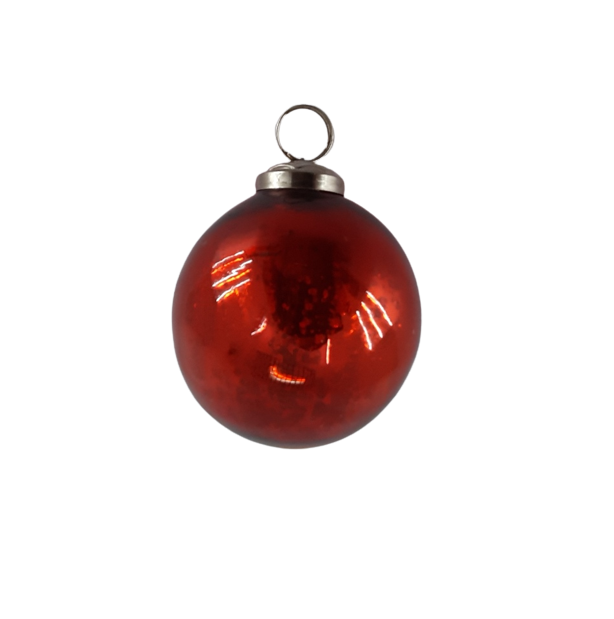 Great Design Christmas Decorative Glass & iron Hanging Ball Mars Red Colour Christmas Ball Tree Ornament