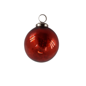 Great Design Christmas Decorative Glass & iron Hanging Ball Mars Red Colour Christmas Ball Tree Ornament